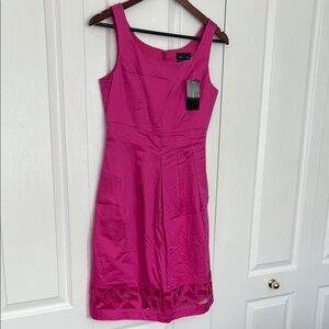 Max & Cleo Pink Pleated Sheath Dress